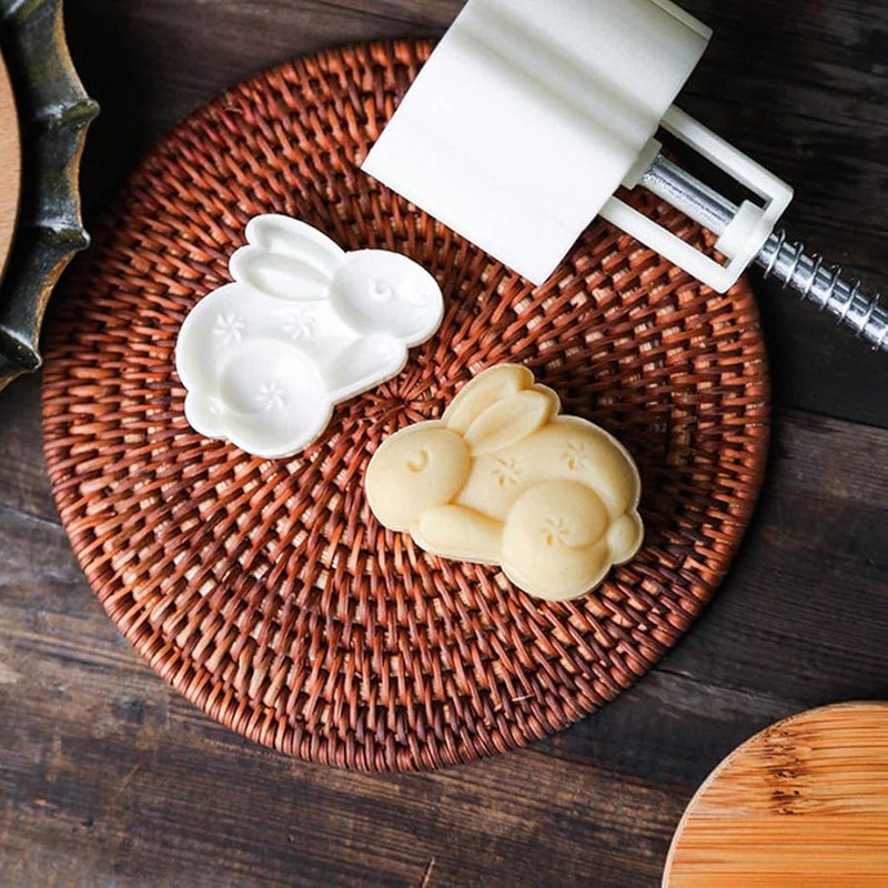 قالب كعكة القمر منتصف الخريف طابع كوكيز الأرنب البلاستيكي للكبس المعجنات DIY - Image 3